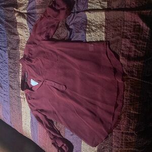 Maurices Sheer Burgundy Blouse